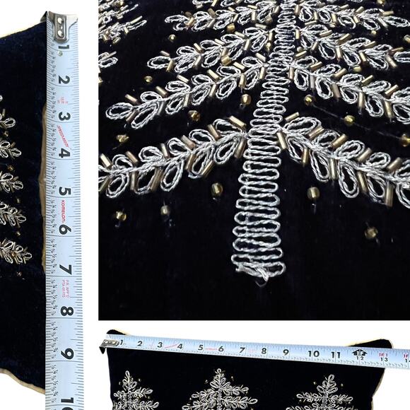 Glitz and Glamour Holiday Collection Metallic Beaded Tree Small Pillow - Picture 3 of 4